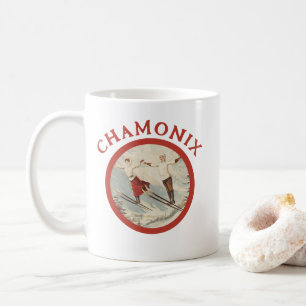 Chamonix Mont Blanc Vintage French Skiing Poster Coffee Mug