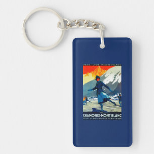 Chamonix-Mont Blanc Vintage PosterEurope Key Ring