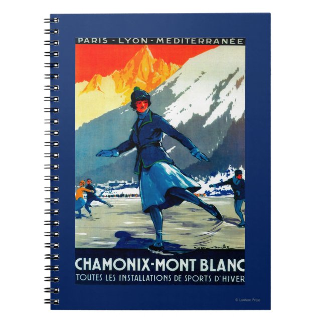 Chamonix-Mont Blanc Vintage PosterEurope Notebook (Front)