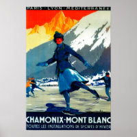 Chamonix-Mont Blanc Vintage PosterEurope