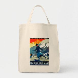 Chamonix-Mont Blanc Vintage PosterEurope Tote Bag