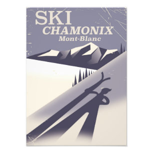 Chamonix-Mont-Blanc Vintage Ski poster
