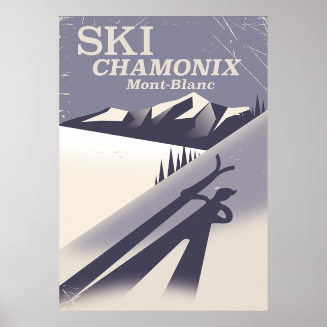 Chamonix-Mont-Blanc Vintage Ski poster (Front)