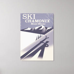 Chamonix-Mont-Blanc Vintage Ski poster Canvas Print
