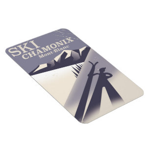 Chamonix-Mont-Blanc Vintage Ski poster Magnet