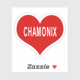 CHAMONIX Red Love Heart Vinyl Sticker
