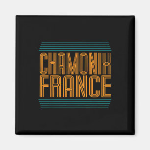Chamonix Retro French Alps Alpine Skiing France Sk Magnet