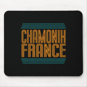 Chamonix Retro French Alps Alpine Skiing France Sk Mouse Mat
