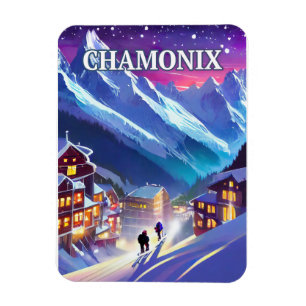 Chamonix Ski Resort, alpine pearl Magnet
