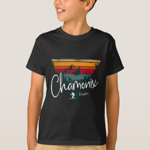 Chamonix Ski Resort France Alpine Skiing Vintage F T-Shirt