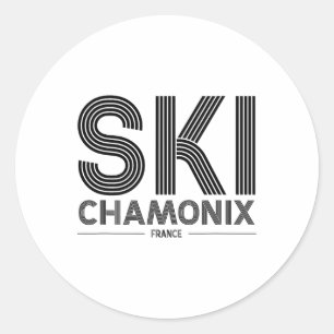 Chamonix Ski Resort France Alps French Skiing Souv Classic Round Sticker