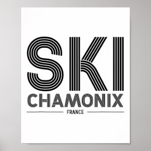 Chamonix Ski Resort France Alps French Skiing Souv Poster