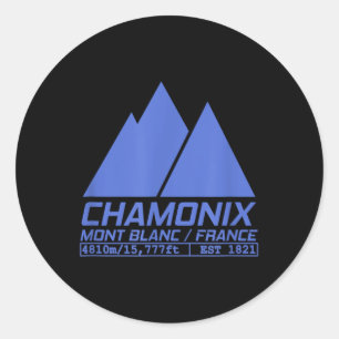 Chamonix Ski Resort T Shirt Skiing Mont Blanc Fran Classic Round Sticker