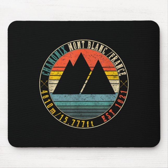 Chamonix valley mont blanc france skiing mouse mat (Front)