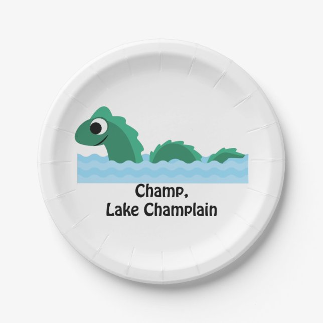 Champ, Lake Champlain Paper Plate (Front)