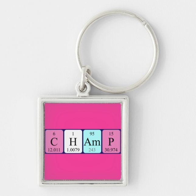 Champ periodic table name keyring (Front)