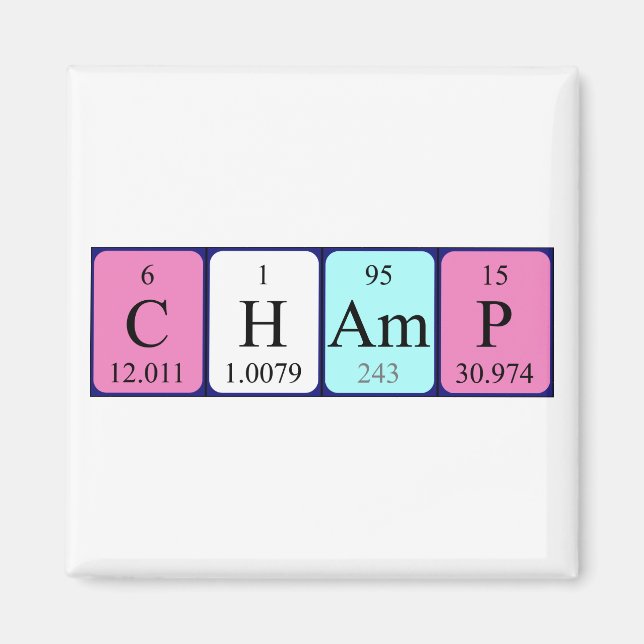 Champ periodic table name magnet (Front)