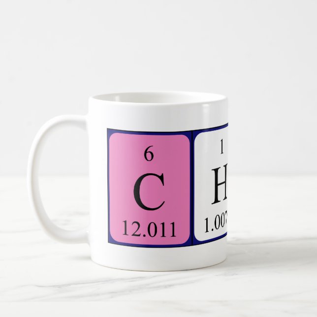 Champ periodic table name mug (Left)