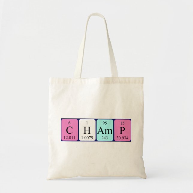 Champ periodic table name tote bag (Front)