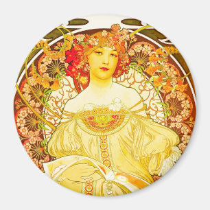 Champagne, Alphonse Mucha -Magnet Magnet