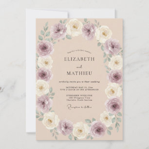 Champagne Amethyst Painted Wedding Invitation