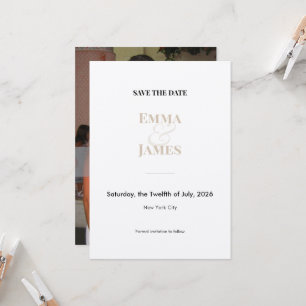Champagne Ampersand Photo Save the Date Wedding Invitation