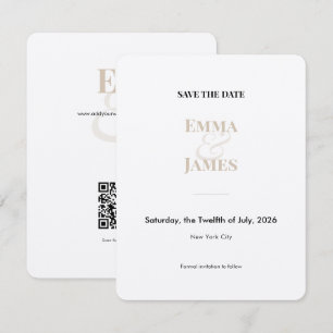 Champagne Ampersand Save the Date Wedding Card
