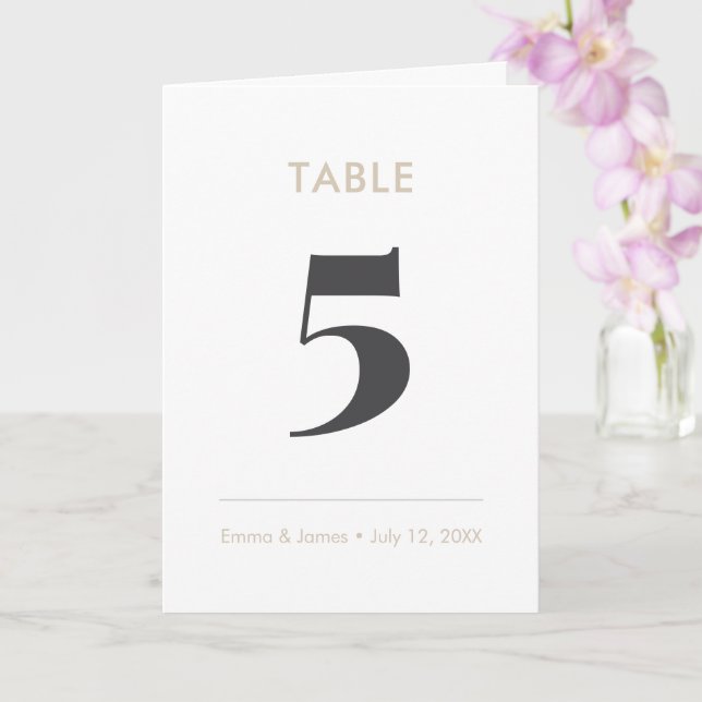 Champagne Ampersand | Table Number (Folded) (Orchid)