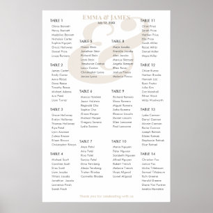 Champagne Ampersand Wedding 14 Seating Chart