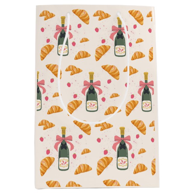 Champagne and Croissants Medium Gift Bag (Front)