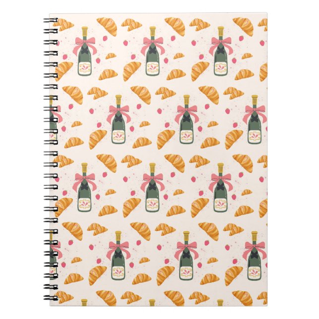 Champagne and Croissants Notebook (Front)