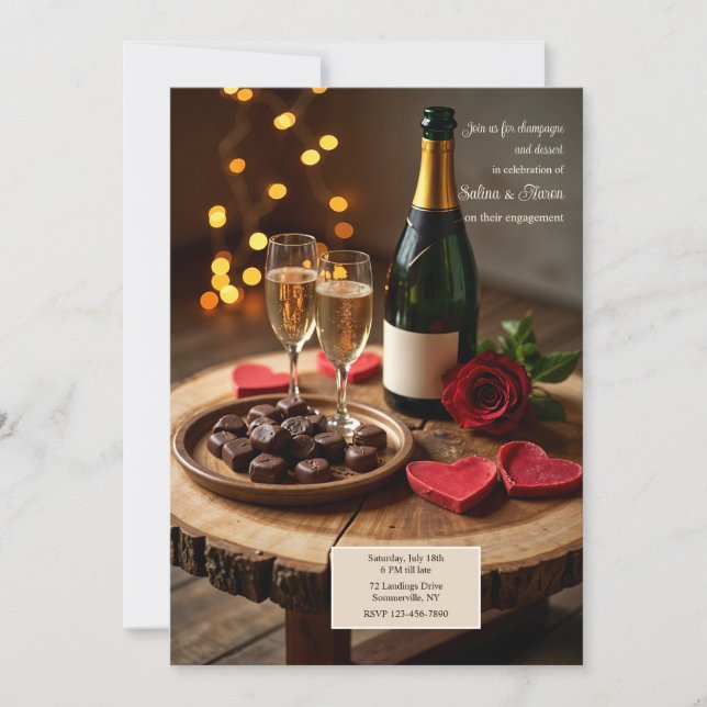 Champagne and Dessert Invitation (Front)
