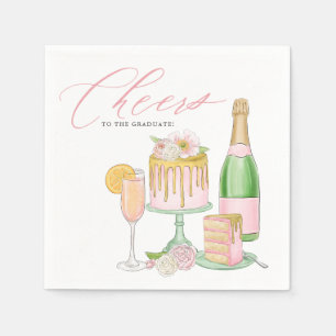 Champagne and Drip Cake Cheers to the Graduate Napkin