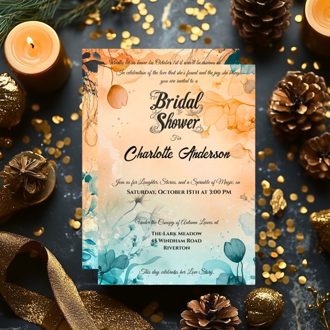 Champagne and Dusty Blue with Lace Bridal Shower  Invitation (Creator Uploaded)