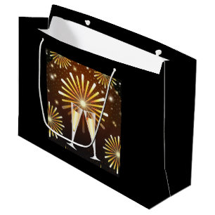 Champagne and Fireworks New Years Eve 2019 Large Gift Bag
