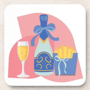Champagne and Fries Coaster