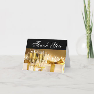 Champagne and Gifts Thank You Notes
