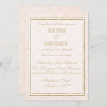 Champagne and Gold Elegant Wedding Invitation