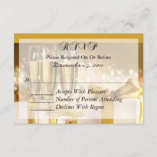 Champagne and Gold RSVP Card