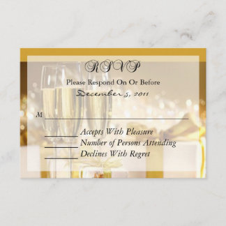 Champagne and Gold RSVP Card