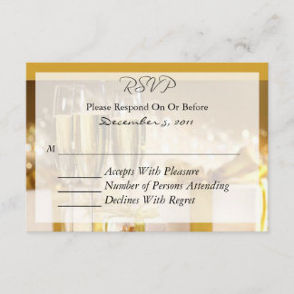 Champagne and Gold RSVP Card