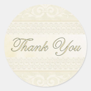 Champagne and Gold Thank You Sticker