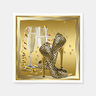 Champagne and High Heel Shoes Napkin