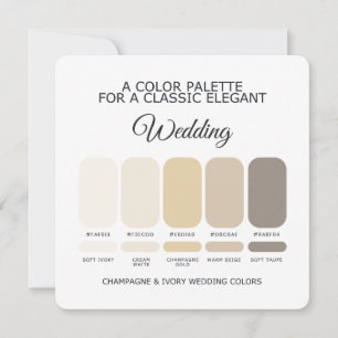 Champagne and Ivory Wedding Color Palette Card