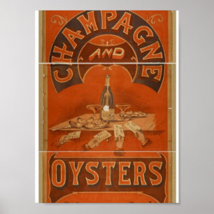 Champagne and Oysters Vintage Theater Poster