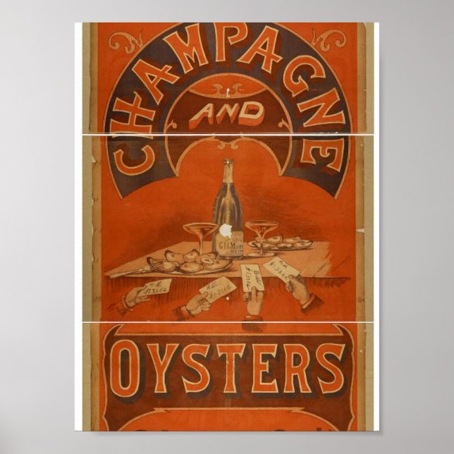 Champagne and Oysters Vintage Theater Poster (Front)