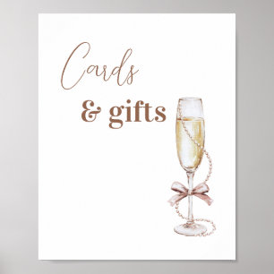 Champagne and Pearls Cards and Gifts Sign