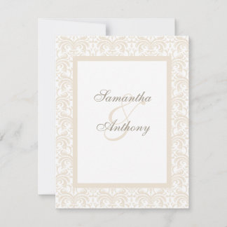 Champagne and White Wedding Invitations