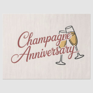 Champagne Anniversary Celebration Script Graphic Tissue Paper
