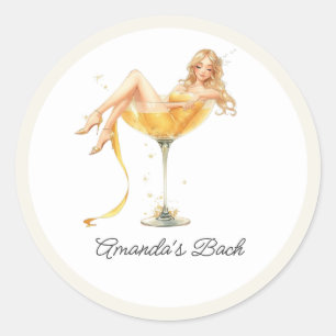 Champagne Bachelorette Party Classic Round Sticker
